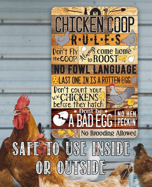 Chicken Coop Rules Metal Sign | Farmhouse Chicken Decor | Farmhouse World