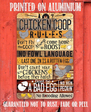 Chicken Coop Rules Metal Sign | Farmhouse Chicken Decor | Farmhouse World