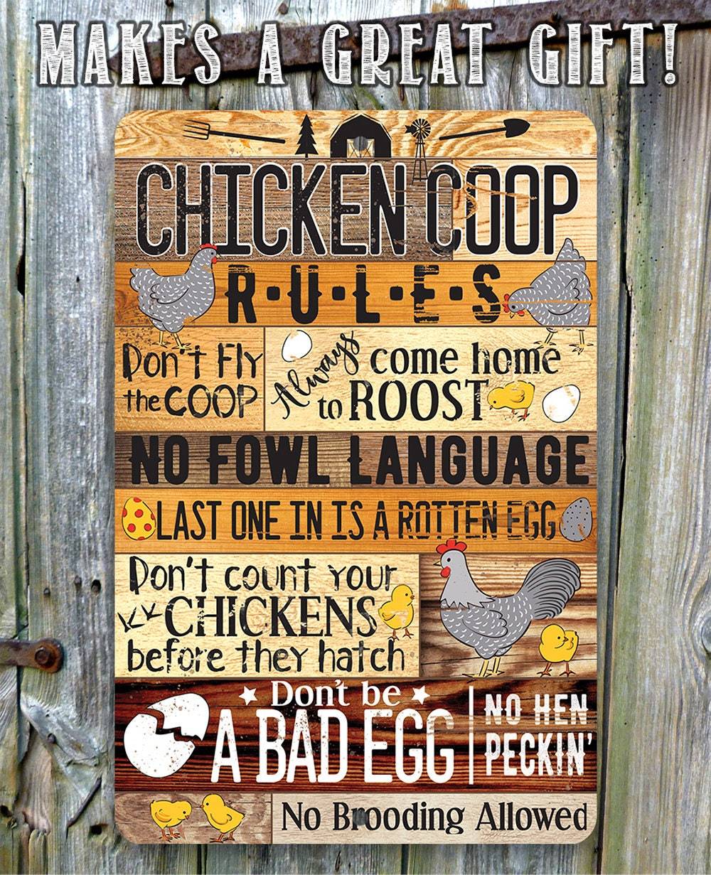 Chicken Coop Rules Metal Sign | Farmhouse Chicken Decor | Farmhouse World