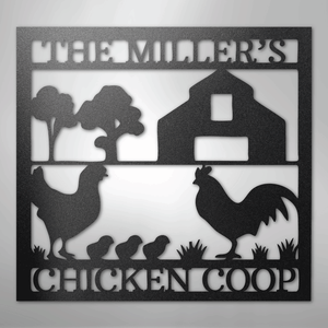 Chicken Coop Sign Personalized black
