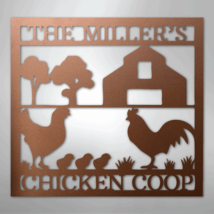 Chicken Coop Sign Personalized copper