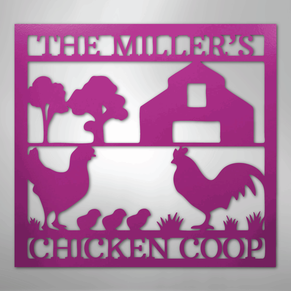 Chicken Coop Sign Personalized purple