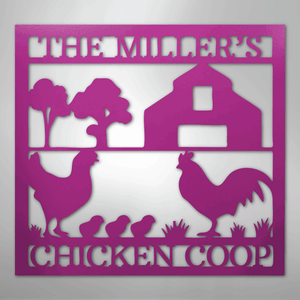 Chicken Coop Sign Personalized purple