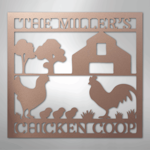 Chicken Coop Sign Personalized rose