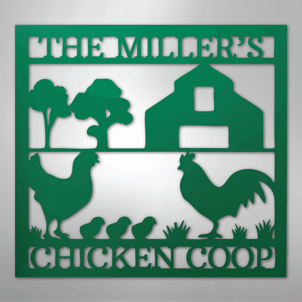 Chicken Coop Sign Personalized green