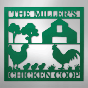 Chicken Coop Sign Personalized green