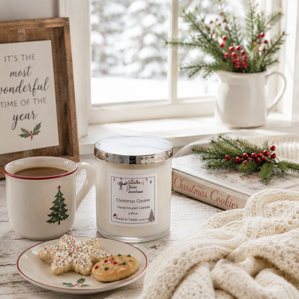 Christmas Cookie 2-Wick Candle | Sugar Cookie & Vanilla | Farmhouse World
