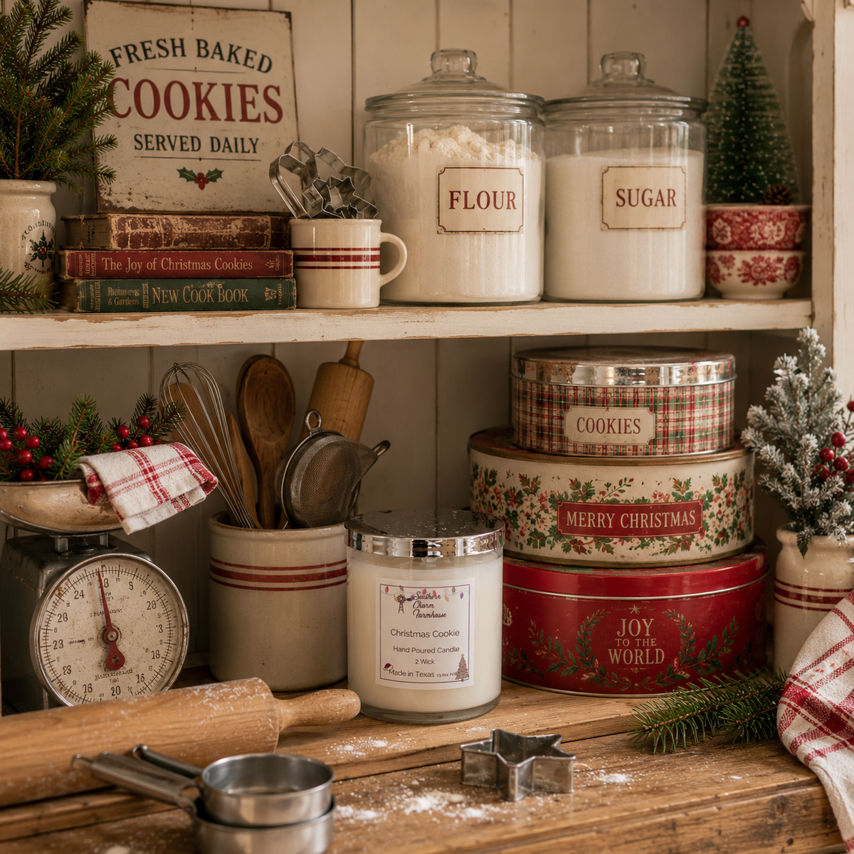 Christmas Cookie 2-Wick Candle | Sugar Cookie & Vanilla | Farmhouse World