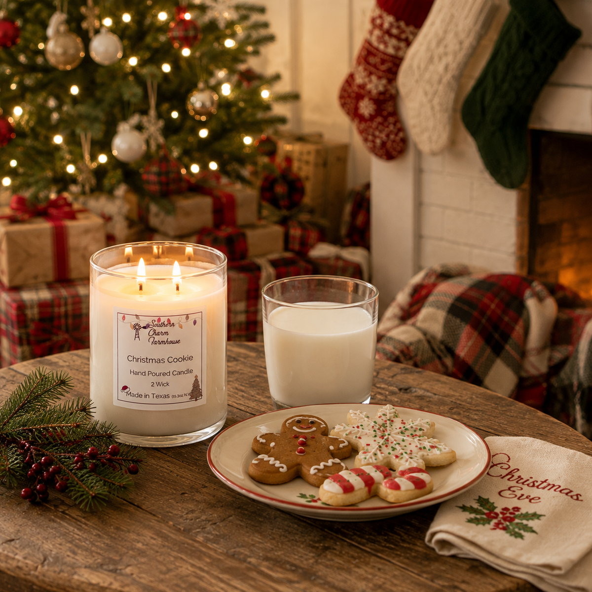 Christmas Cookie 2-Wick Candle | Sugar Cookie & Vanilla | Farmhouse World