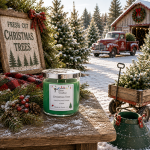 Christmas Tree 2-Wick Candle | Fresh Pine & Evergreen | Farmhouse World