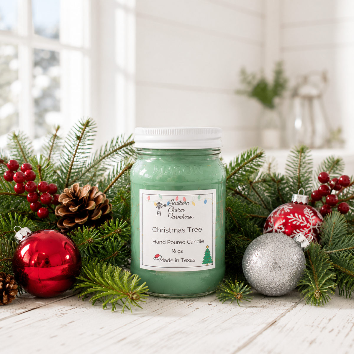 Christmas Tree Candle & Wax Melt | Fresh Evergreen | Farmhouse World