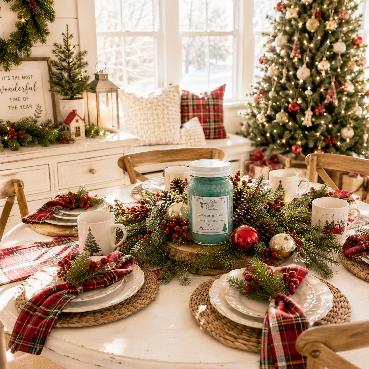 Christmas Tree Candle & Wax Melt | Fresh Evergreen | Farmhouse World