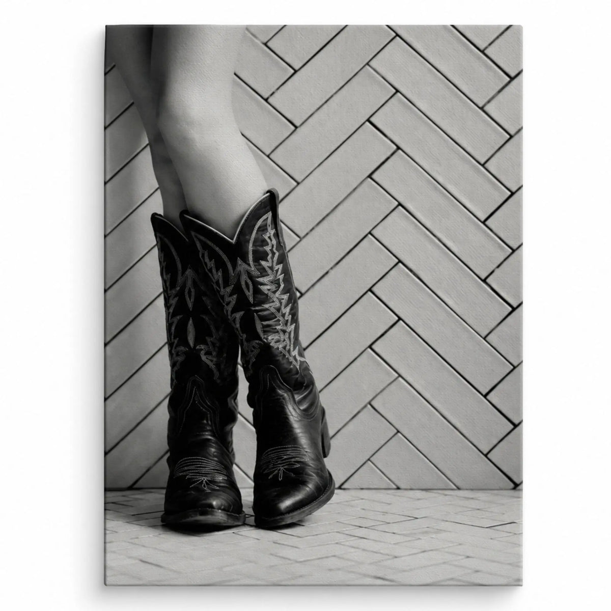 Cowboy boot photography canvas wall decor for Western interiors