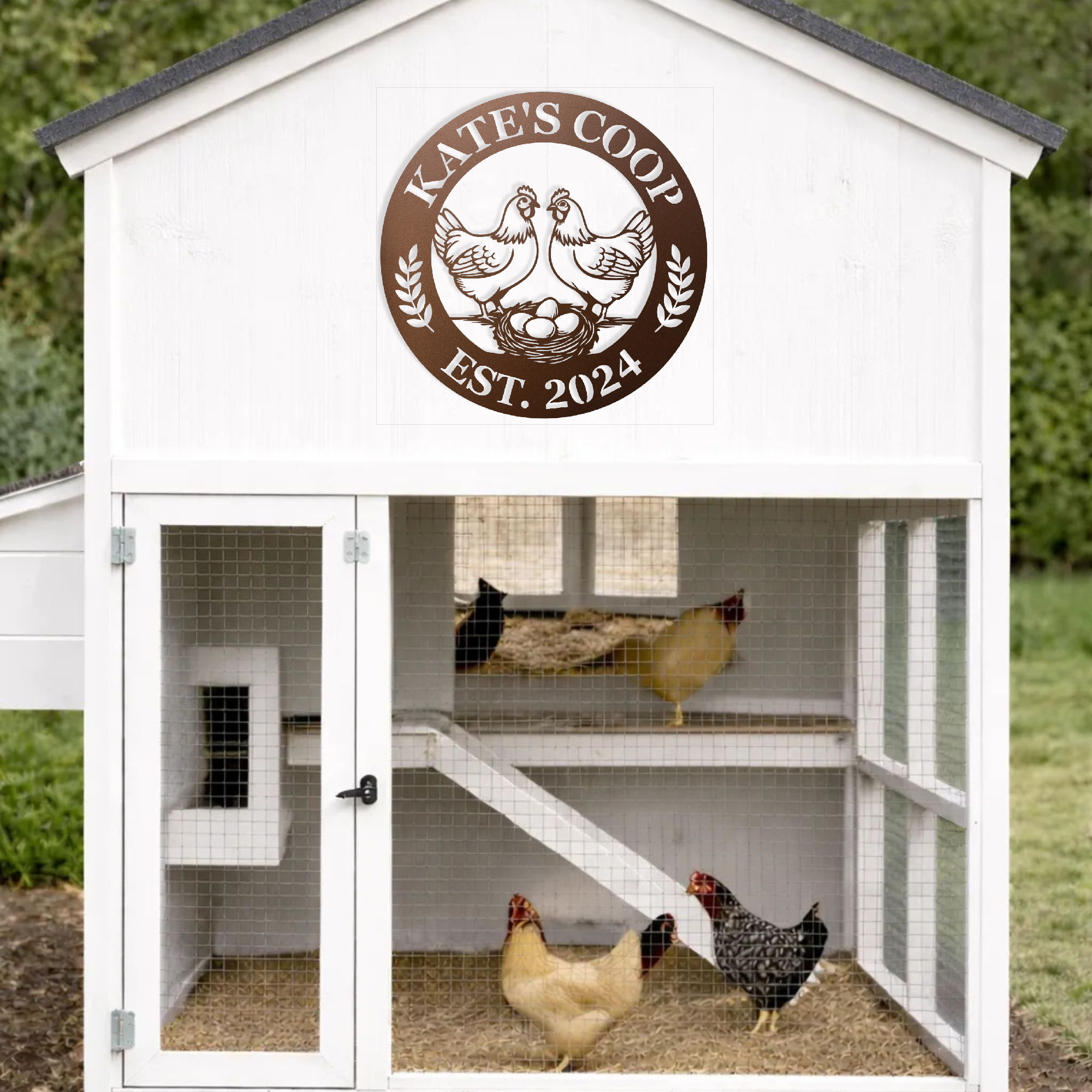 Chicken mom gift sign for backyard chicken coop