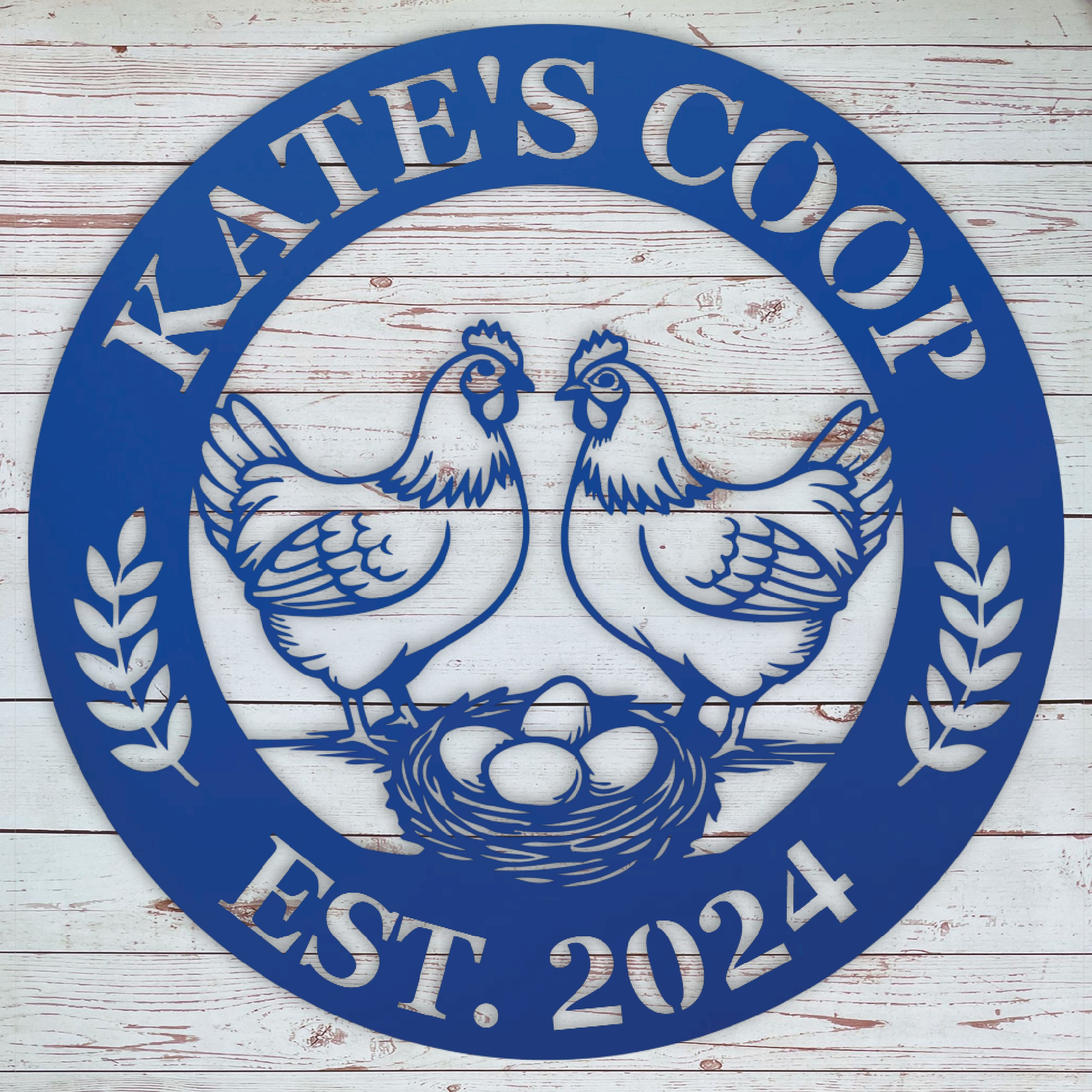 Round chicken coop decor for backyard hens Blue