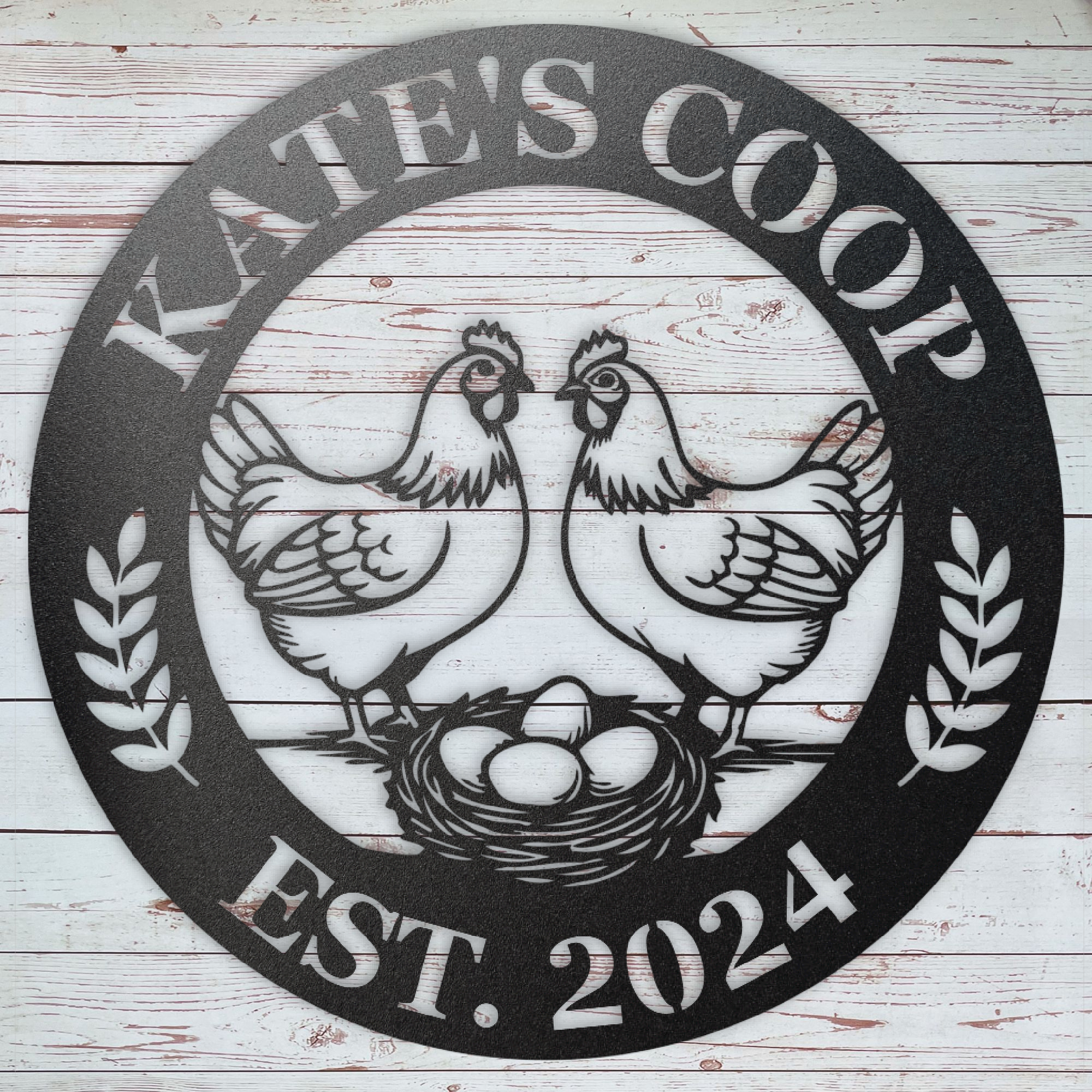 Custom chicken coop sign for backyard flock decor