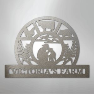 Custom Rustic Metal Farm Sign silver