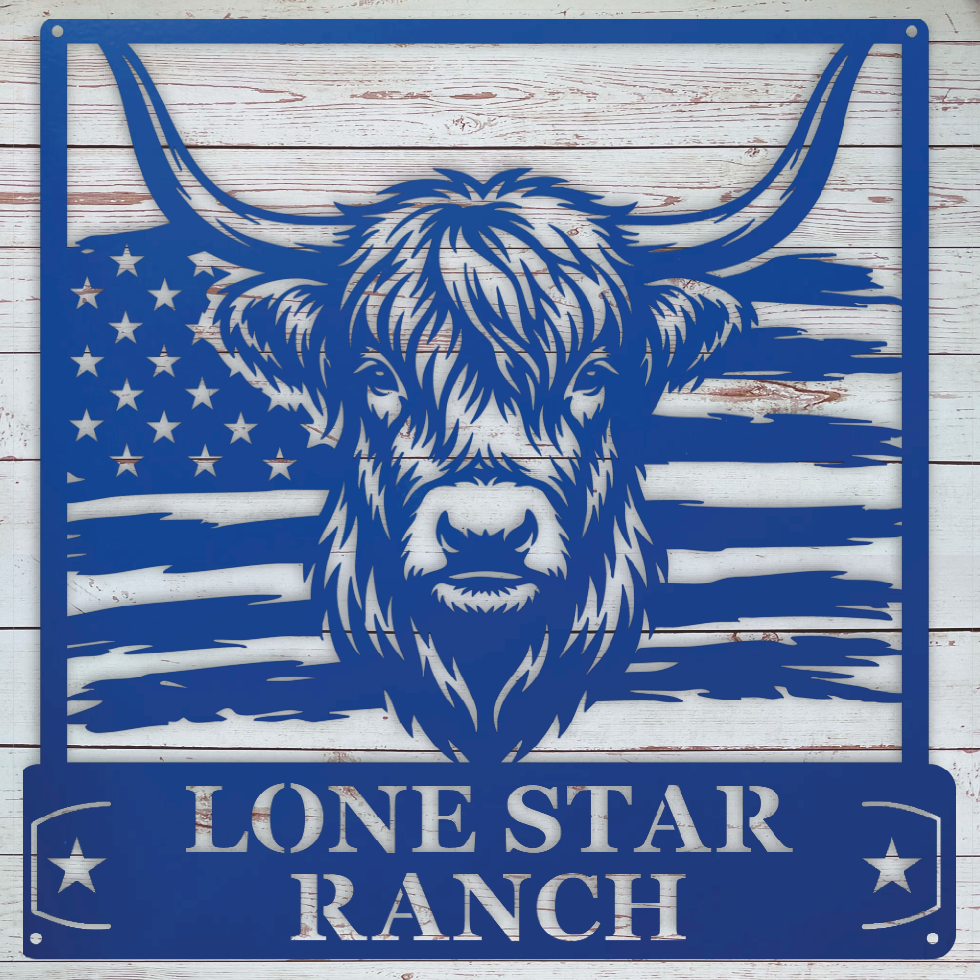 Personalized western farmhouse metal sign for ranch owners and cattle farmers