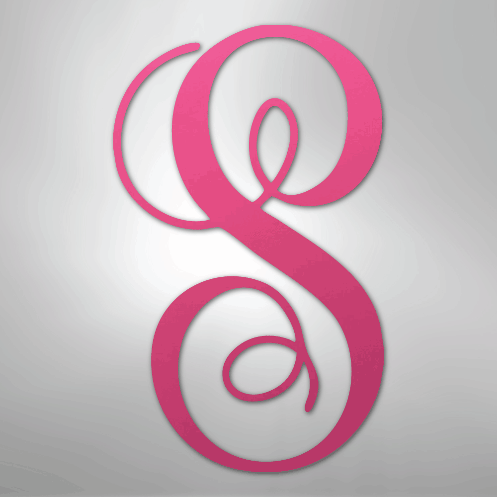 Custom Initial Monogram Metal Sign pink
