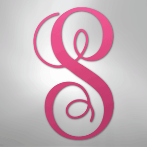 Custom Initial Monogram Metal Sign pink