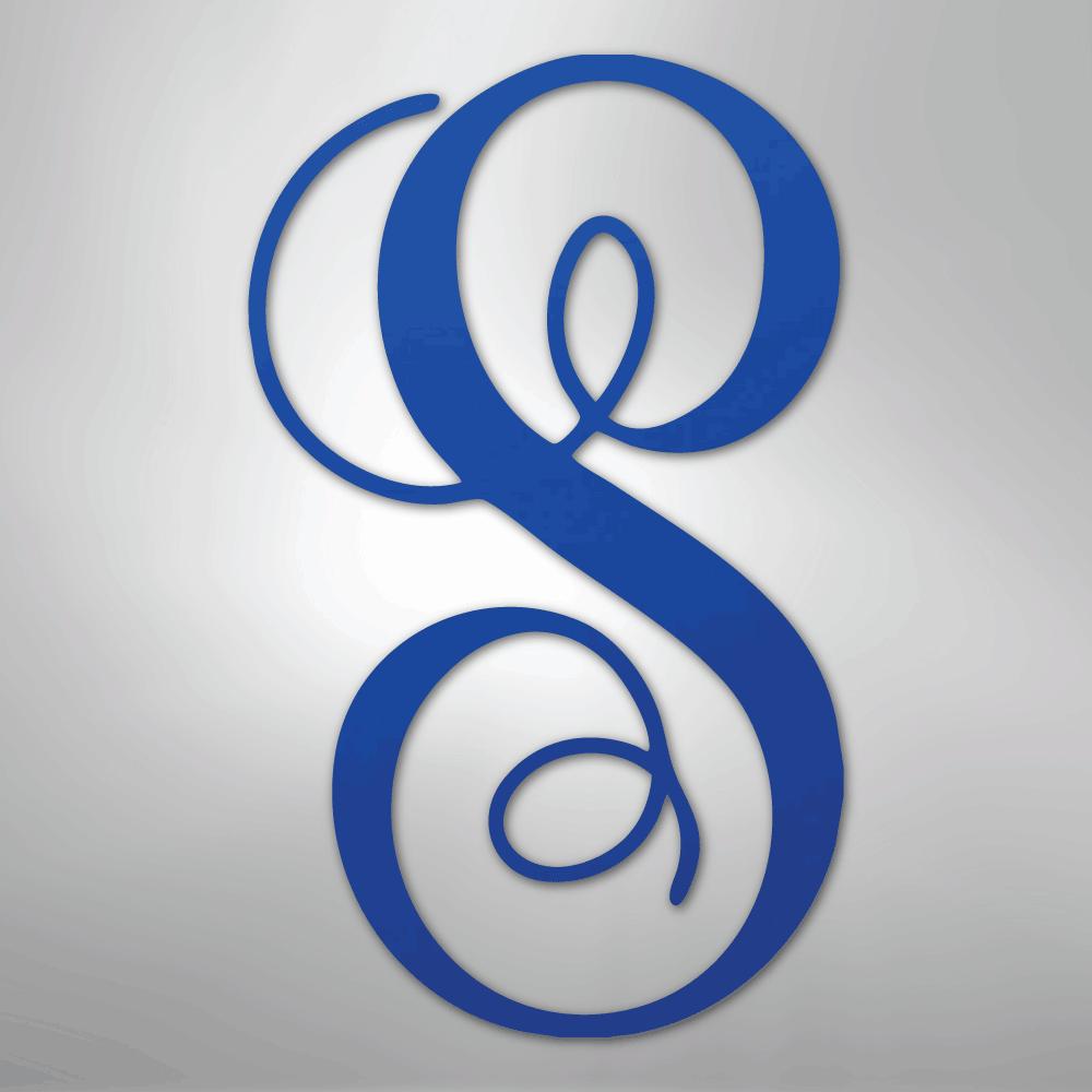 Custom Initial Monogram Metal Sign blue