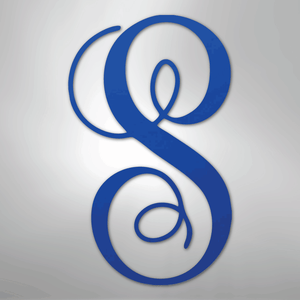 Custom Initial Monogram Metal Sign blue