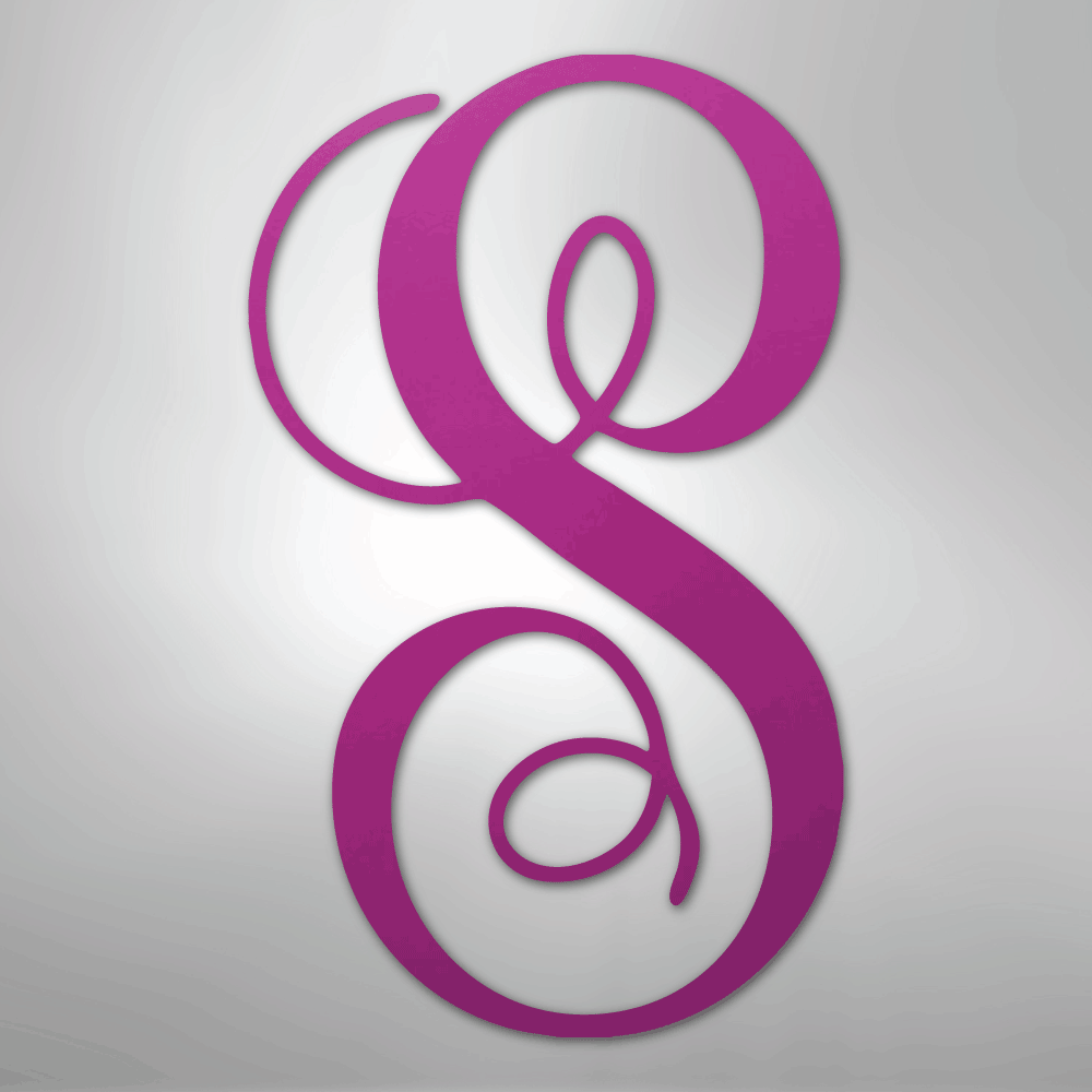 Custom Initial Monogram Metal Sign purple