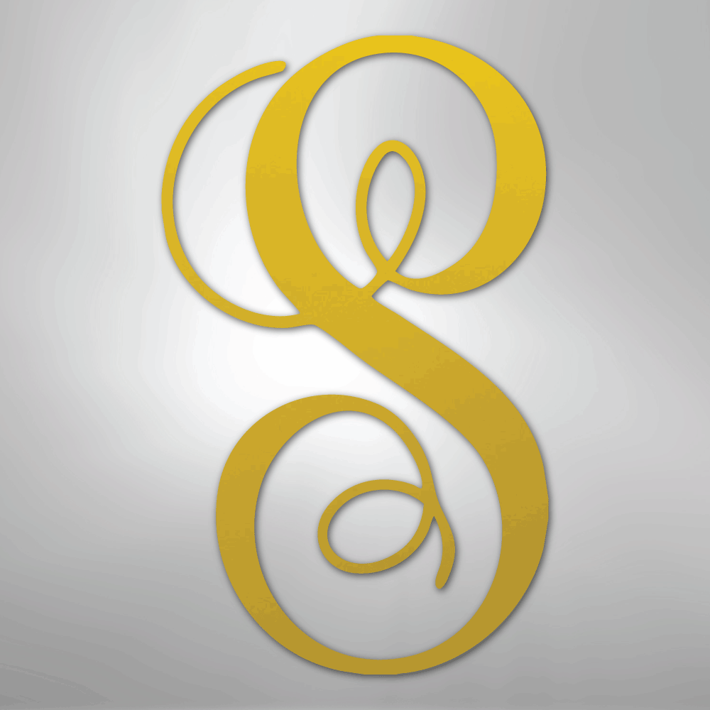 Custom Initial Monogram Metal Sign yellow