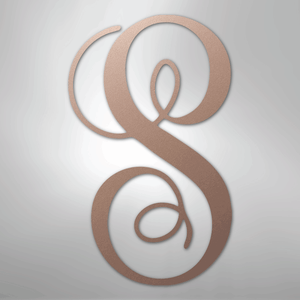 Custom Initial Monogram Metal Sign rose