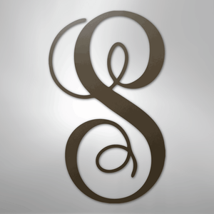 Custom Initial Monogram Metal Sign brown