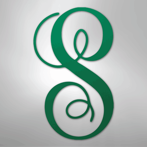 Custom Initial Monogram Metal Sign green