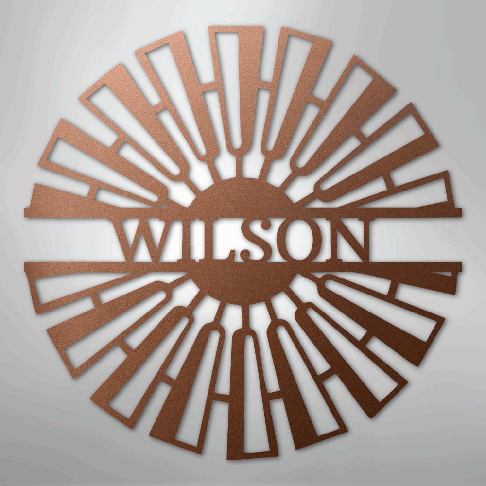 Fancy Windmill Monogram -Metal Sign cooper