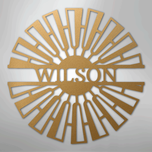 Fancy Windmill Monogram -Metal Sign gold