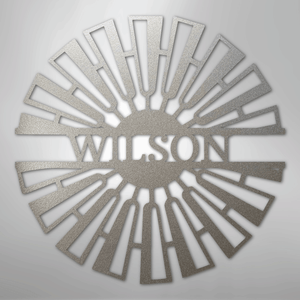 Fancy Windmill Monogram -Metal Sign silver