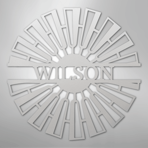 Fancy Windmill Monogram -Metal Sign white