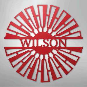 Fancy Windmill Monogram -Metal Sign red