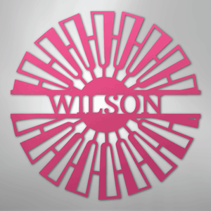 Fancy Windmill Monogram -Metal Sign pink