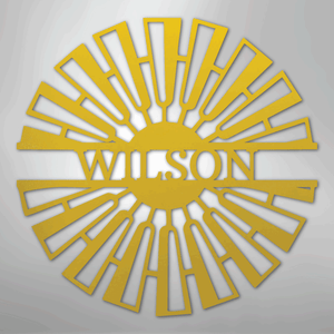 Fancy Windmill Monogram -Metal Sign yellow