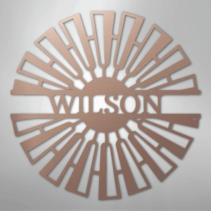 Fancy Windmill Monogram -Metal Sign rose