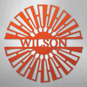 Fancy Windmill Monogram -Metal Sign orange