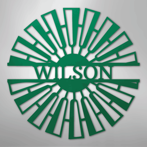 Fancy Windmill Monogram -Metal Sign green
