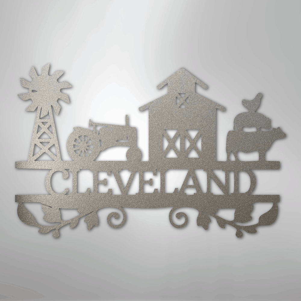 Custom Farm Life Metal Sign Silver
