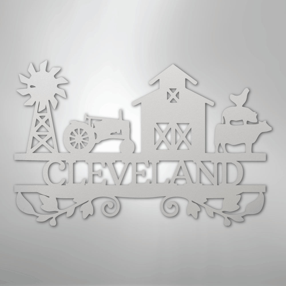 Custom Farm Life Metal Sign White