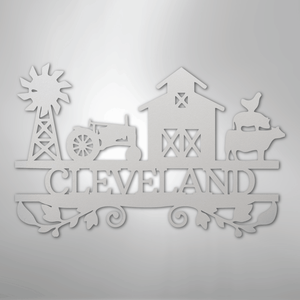 Custom Farm Life Metal Sign White