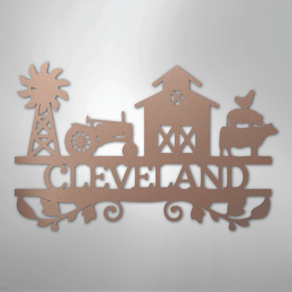 Personalized Farm Life Metal Sign Rose
