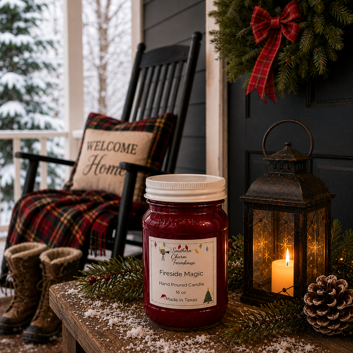 Fireside Magic Candle & Wax Melt | Marshmallow & Woods | Farmhouse World