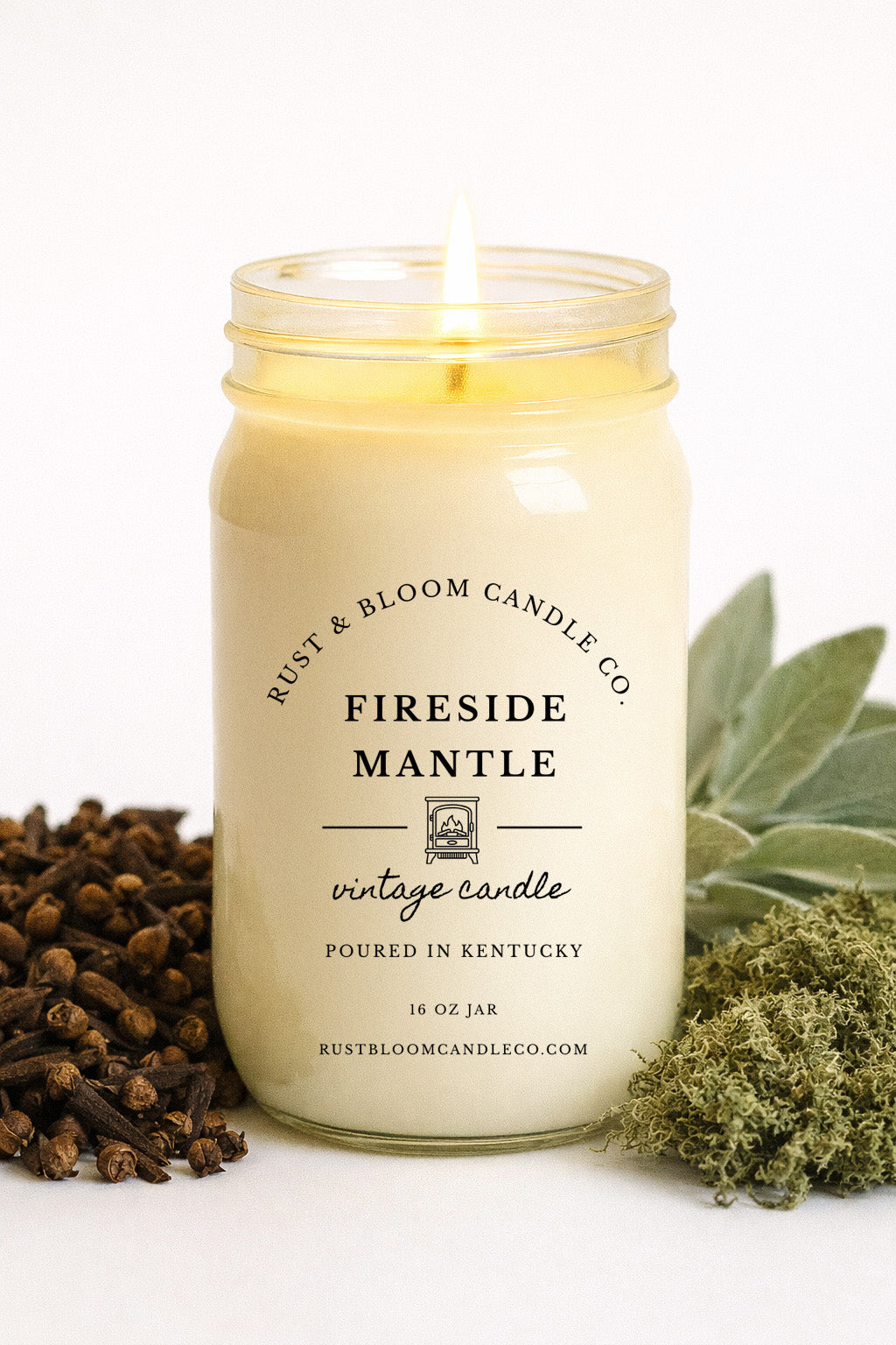 Fireside Mantle 16 Oz Candle | Farmhouse World
