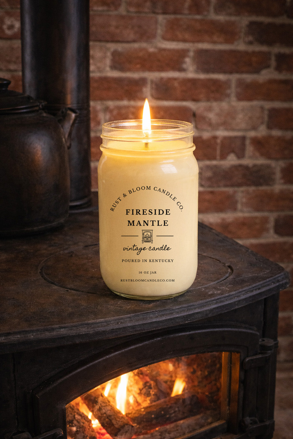 Fireside Mantle 16 Oz Candle | Farmhouse World