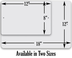Rectangular chicken lover sign with dimensions labeled as 12x8 inches and 12x18 inches, indicating two size options.