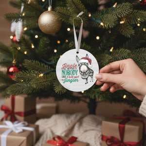 Funny Donkey Christmas Gift Ornament - Jingle All The Way | Farmhouse World